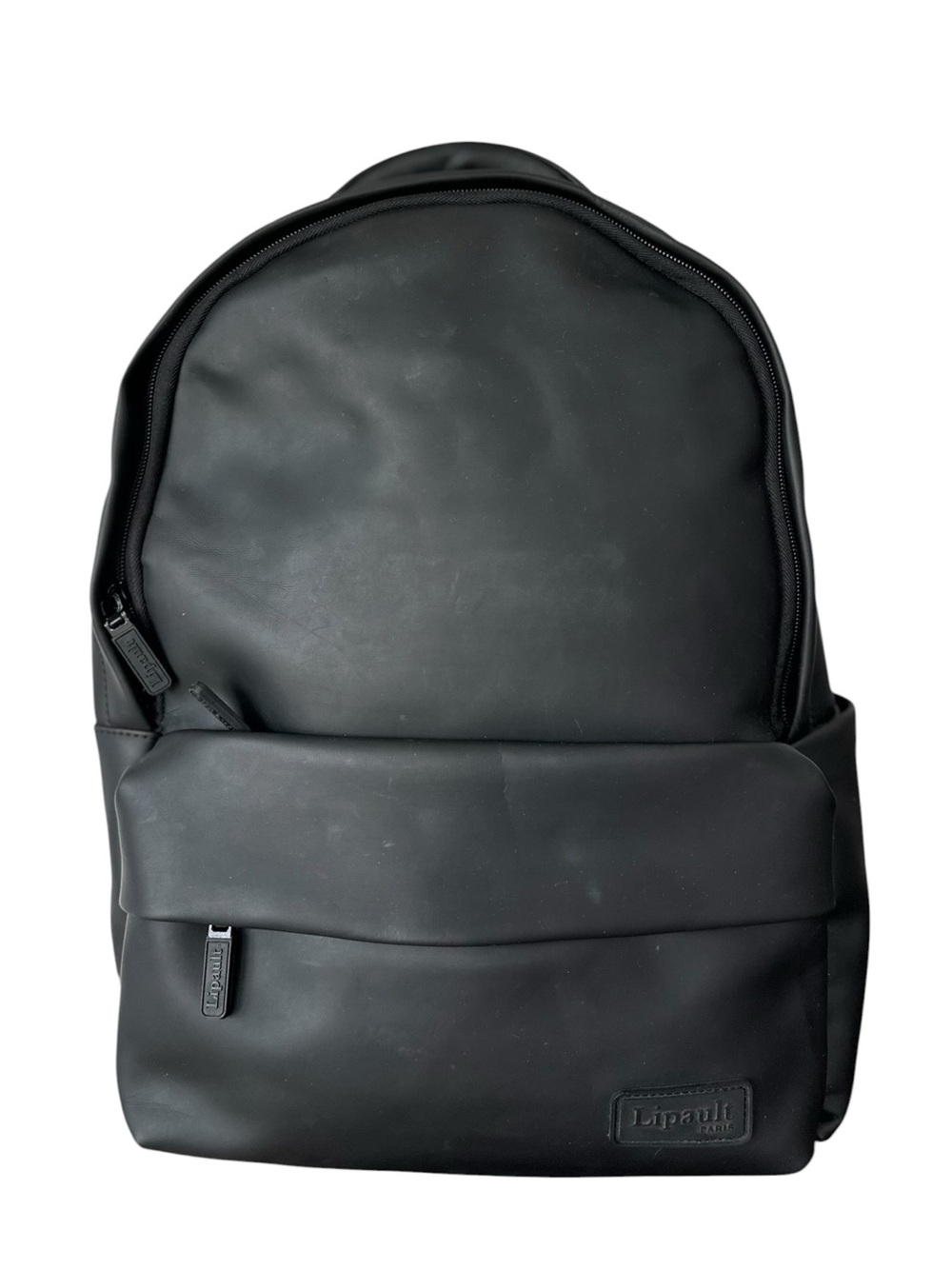 Lipault Black Lost in Berlin Backpack Faux Leather Office Travel Every Day
